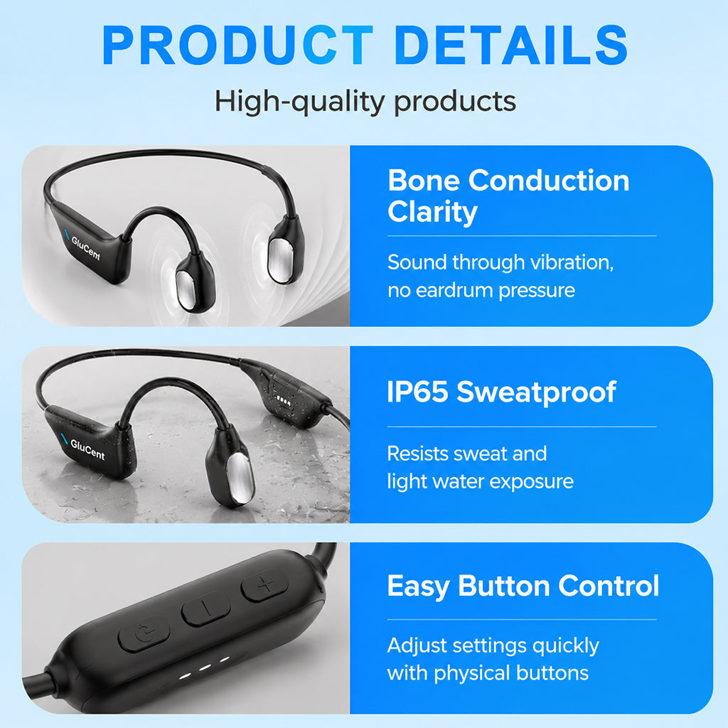 🌎Ends Today: 82% OFF!⏰🏆GluCent®  Bone Conduction Smart Hearing Headphones （Mayo Clinic Recommended）