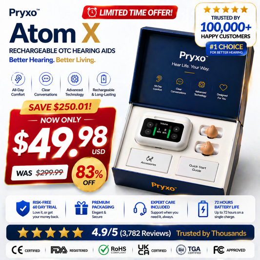 🌎Ends Today: 83% OFF!⏰ Pryxo™ Atom X Smart Hearing Aids — Hear Clearly, Feel Confident Again 💖