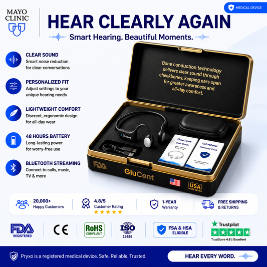 🌎Ends Today: 83% OFF!⏰🏆GluCent®  Bone Conduction Smart Hearing Headphones （Mayo Clinic Recommended）
